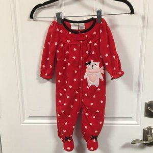 NWT Koala Baby Sleeper - Red with White Hearts - Size 3/6 Mos